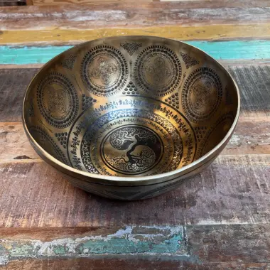 Klangschale mit Yin Yang Baum  | ø 30 cm | Ton ~ E2 | Sonnenton (256 Hz)