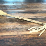 Trommel-Stock aus Holunder mit Lederklöppel & Lederfransen