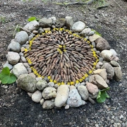 Trommel-Stock aus Holunder mit Lederklöppel & Lederfransen