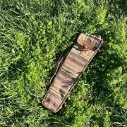Flötentasche | Baumwollstoff & Leder | 58 cm