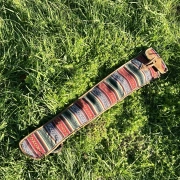 Flötentasche | Baumwollstoff & Leder | 89 cm