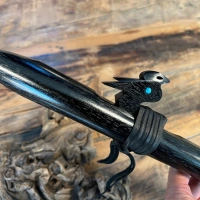 Gebetsflöte High Spirit in F#-Moll | Raben Windblock | mit Türkisen | 57 cm