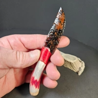 Obsidianmesser | Handgefertigt aus Hirschhorngriff & Mahogany Obsidian