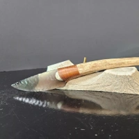 Obsidianmesser | Handgefertigt aus Hirschhorn & Smokey Obsidian