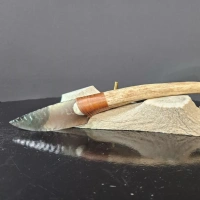 Obsidianmesser | Handgefertigt aus Hirschhorn & Banded Obsidian
