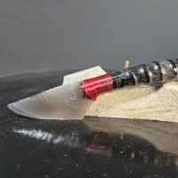 Obsidianmesser | Handgefertigt aus Springbokhorn & Grey Ghost Obsidian