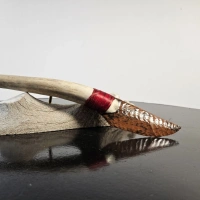 Obsidianmesser | Handgefertigt aus Hirschhorn & Mahogany Obsidian