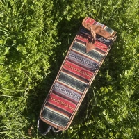 Flötentasche | Baumwollstoff & Leder | 51 cm