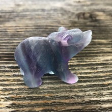 Bären Spirit aus Regenbogenfluorit - 1